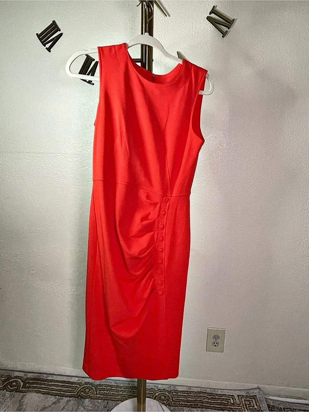 Calvin Klein Sleeveless Midi Dress in Red Size 6 Like New